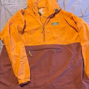 L.L. Bean Orange and Red Hooded Anorak